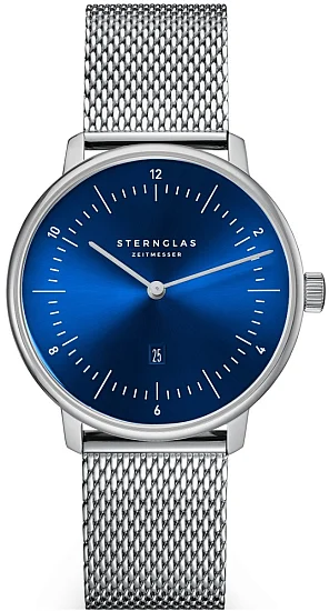 Sternglas Naos XS Quartz Date Blue Dial Mesh S01-ND58-MI01