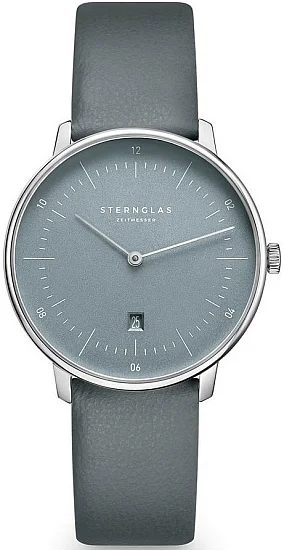 Sternglas Naos XS Quartz Date Edition Flora Sand Blue S01-NDF17-KL10