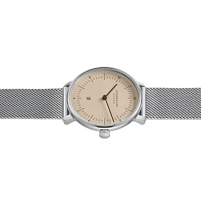 Sternglas Naos XS Quartz Date Sand Dial Mesh S01-ND54-MI01