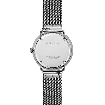 Sternglas Naos XS Quartz Date White Dial Mesh S01-ND01-MI01