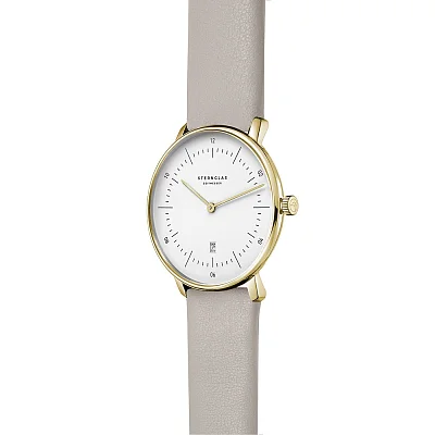 Sternglas Naos XS Quartz Date White Dial Yellow Gold PVD S01-ND02-KL06