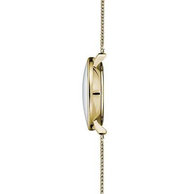 Sternglas Naos XS Quartz Date White Dial Yellow Gold PVD Mesh S01-ND50-MI07