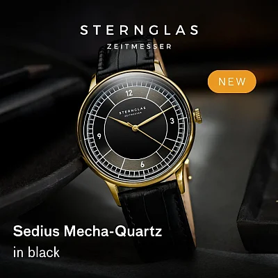 Sternglas Sedius Meca-Quartz Anthracite Sector Dial S01-SD04-HE03