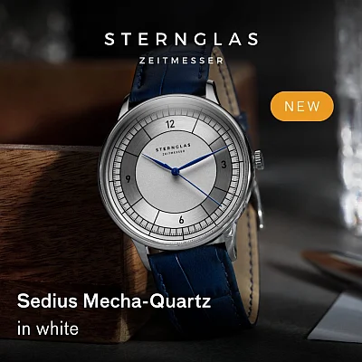 Sternglas Sedius Meca-Quartz Silver Sector Dial S01-SD01-HE02