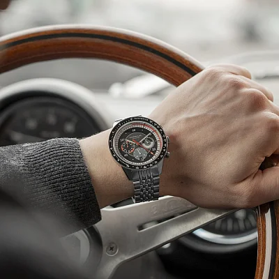 Sternglas Tachymeter 2.0 Meca-Quartz Chrono Black Dial Rice of Breads Bracelet S01-TM03-ME14