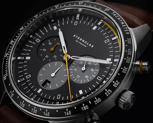 Sternglas Tachymeter Quartz Chrono Black Dial S01-TY03-MO11