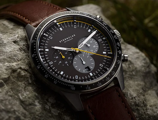 Sternglas Tachymeter Quartz Chrono Black Dial S01-TY03-MO11