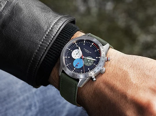 Sternglas Tachymeter Quartz Chrono Blue Dial S01-TY06-MO17