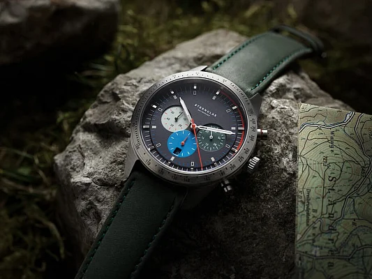 Sternglas Tachymeter Quartz Chrono Blue Dial S01-TY06-MO17