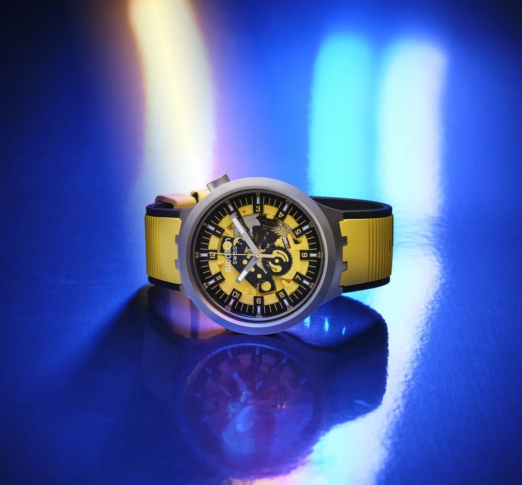 ✓ Swatch SB07S109 ⌚ Big Bold Irony BOLDEN YELLOW 👨 Zegarek Męski