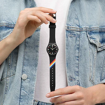 Swatch Gent Black Carousel Squares SO28B705