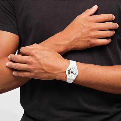 Swatch Gent Spot Time White Bioceramic SO31W102
