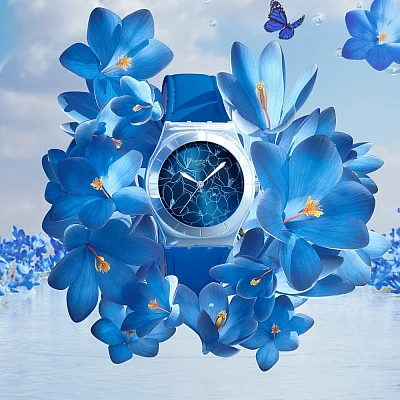 Swatch Irony Medium BLOSSOM TIME BLUE PETAL PROMISE YLS235