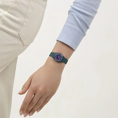 Swatch Lady TEAL WEAVE LL127