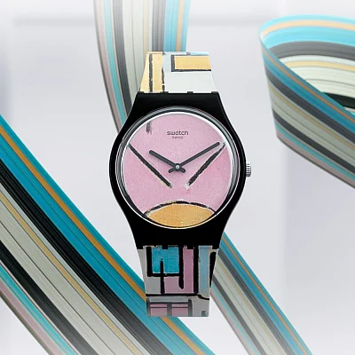 Swatch Art MOMA Gent Composition In Oval With Color Planes 1 By Piet Mondrian, The Watch GZ350