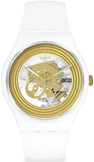 Swatch New Gent Biosourced Lacquered GOLDEN RINGS WHITE SO29W107