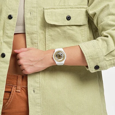 Swatch New Gent Biosourced Lacquered GOLDEN RINGS WHITE SO29W107