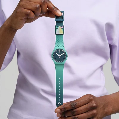 Swatch New Gent GREEN BACKSIDE WAVE OLYMPIC GAMES PARIS 2024 SO29G108X