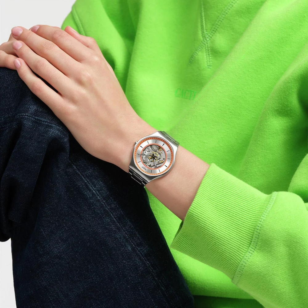 ✓ Swatch SS07S144G ⌚ Skin Irony 42 THE ESSENCE OF SPRING 