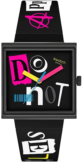 Swatch Square Bioceramic NO RULES PIERCED EDGE SO34B100