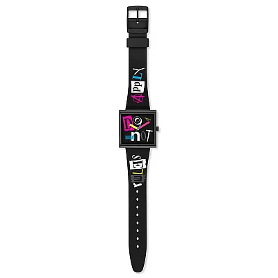 Swatch Square Bioceramic NO RULES PIERCED EDGE SO34B100