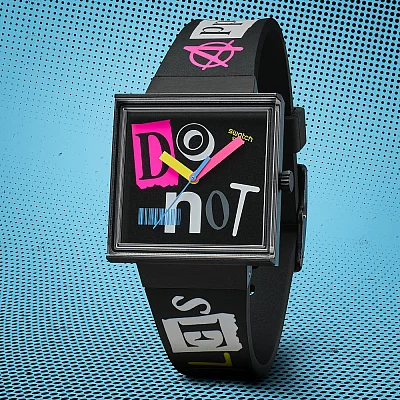 Swatch Square Bioceramic NO RULES PIERCED EDGE SO34B100