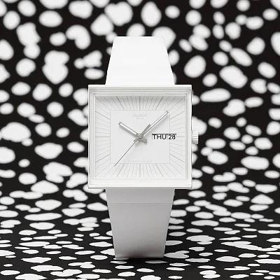 Swatch Square Bioceramic WHAT IF ALLWHITE SO34W700