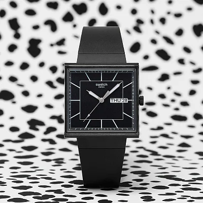 Swatch Square Bioceramic WHAT IF BLACKAGAIN SO34B701