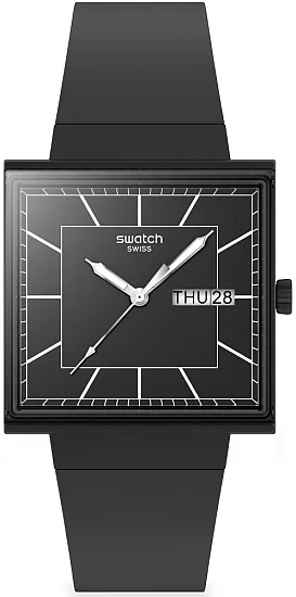 Swatch Square Bioceramic WHAT IF BLACKAGAIN SO34B701