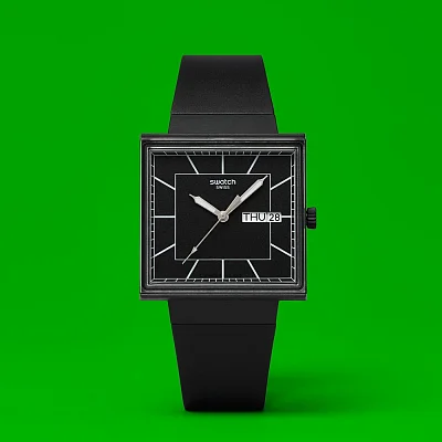 Swatch Square Bioceramic WHAT IF BLACKAGAIN SO34B701