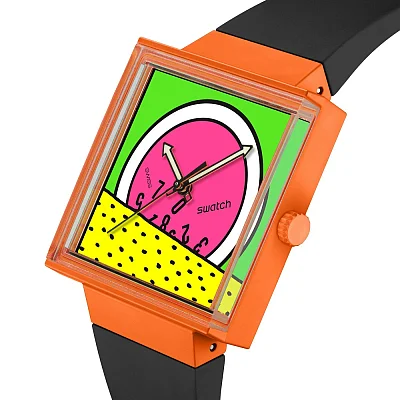 Swatch Square Bioceramic WHAT IF BREAK FREE BREAKS Keith Haring SO34Z101