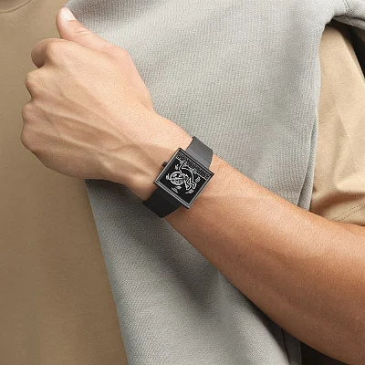 Swatch Square Bioceramic WHAT IF BREAK FREE BREAK LOOSE Keith Haring SO34Z103