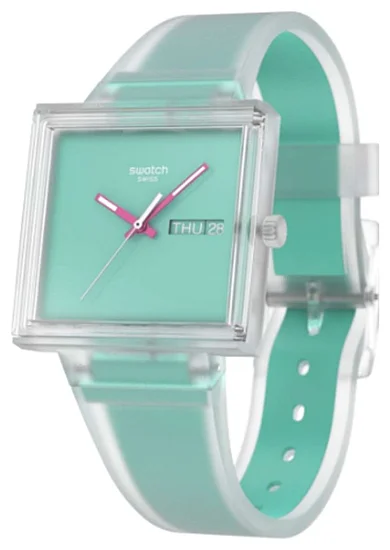 Swatch Square Biosourced WHAT IF SEE THRU MINT? SO38K702