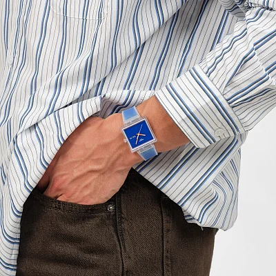 Swatch Square Biosourced WHAT IF.. SEE THRU BLUE? SO38K701