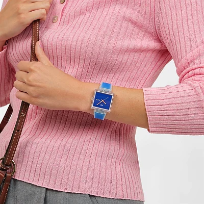 Swatch Square Biosourced WHAT IF.. SEE THRU BLUE? SO38K701