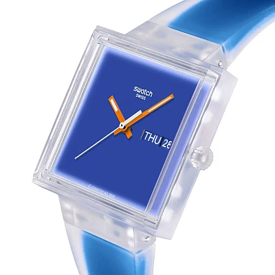 Swatch Square Biosourced WHAT IF.. SEE THRU BLUE? SO38K701