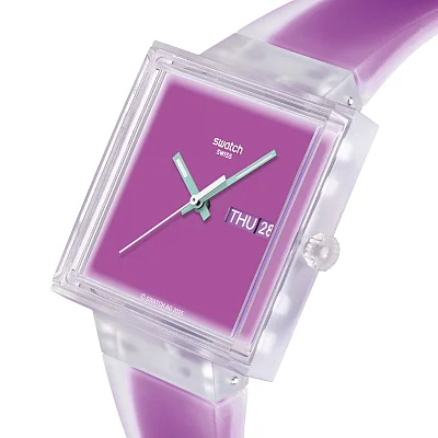 Swatch Square Biosourced WHAT IF.. SEE THRU MAGENTA? SO38K705