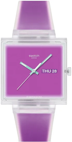 Swatch Square Biosourced WHAT IF SEE THRU MAGENTA? SO38K705