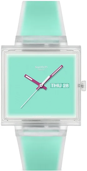 Swatch Square Biosourced WHAT IF SEE THRU MINT? SO38K702
