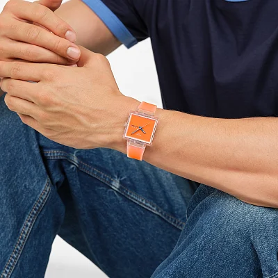 Swatch Square Biosourced WHAT IF.. SEE THRU ORANGE? SO38K704