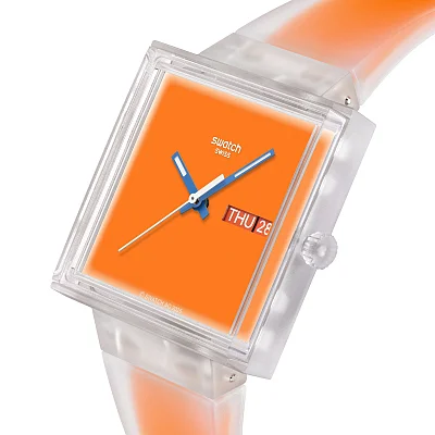 Swatch Square Biosourced WHAT IF.. SEE THRU ORANGE? SO38K704
