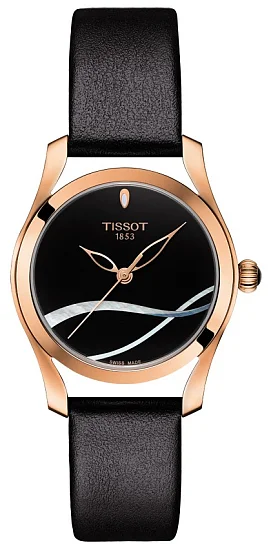 Tissot T-Wave Rose Gold Black Leather Black Dial T1122103605100