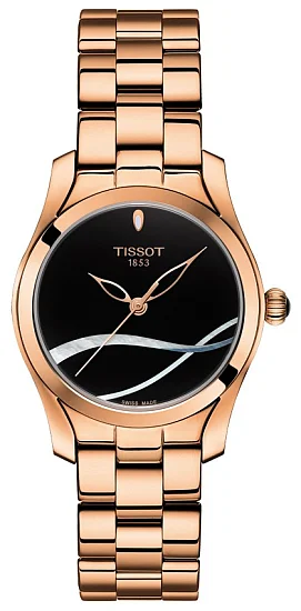 Tissot T-Wave Rose Gold PVD Bracelet Black Dial T1122103305100