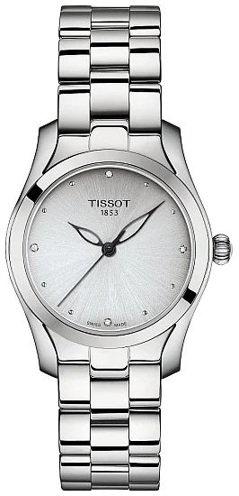 Tissot T-Wave Steel Bracelet Silver Dial Diamonds T1122101103600