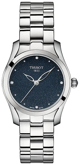 Tissot T-Wave Steel Bracelet Blue Dial Diamonds T1122101104600