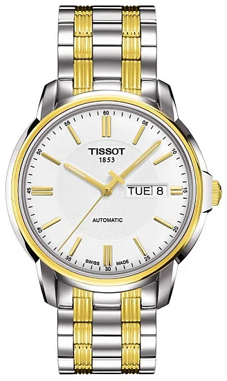 Tissot Automatics III Day-Date Yellow Gold PVD T0654302203100