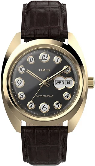 Timex 1976 Rotary Phone Dial Reissue Leather Strap TW2Y82100