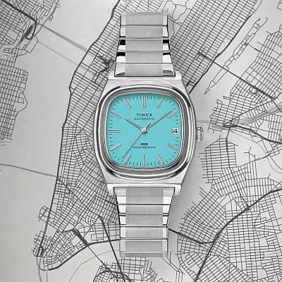 Timex 1983 E-Line Automatic Expandable Bracelet Ice Blue TW2Y07300
