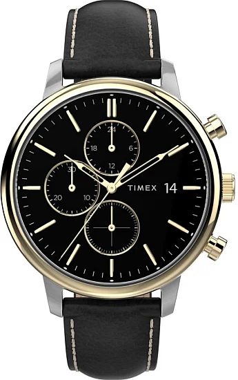 Timex Chicago Chronograph 45mm Leather Strap TW2U39100