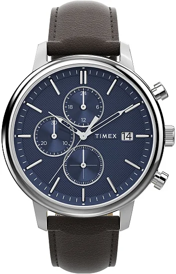 Timex Chicago Chronograph 45mm Leather Strap TW2W76200